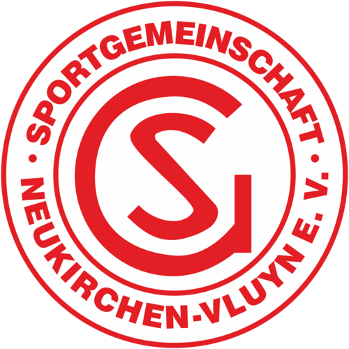 Der Schriftzug Sportgemeinschaft Neukirchen-Vluyn e. V. in einem roten Kreis